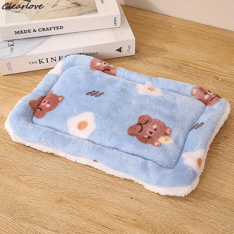 Plush Dog Bed Mat Cat Beds for Small Medium Dogs Flannel Puppy Cushion Super Soft Claming Dog Beds Mascotas Cama Perro 강아지